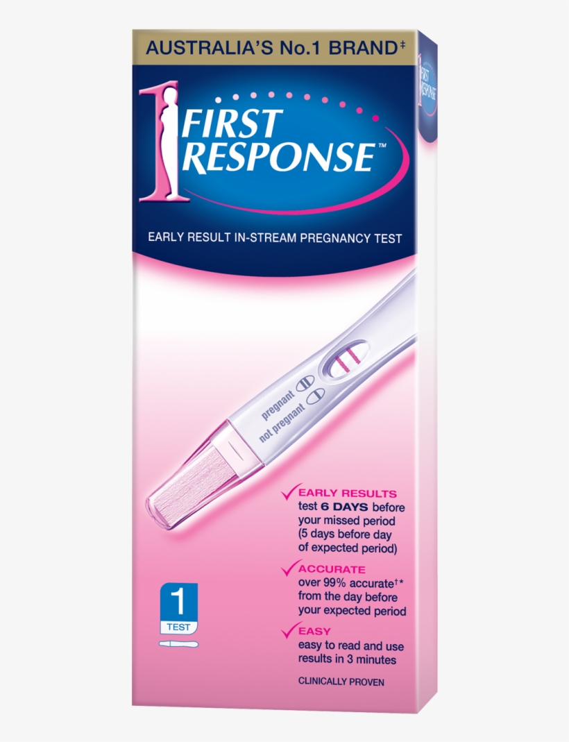 First Response In Stream Pregnancy 1 Test - First Response Early Detection Test, transparent png #8336888