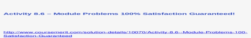 6 Module Problems 100% Satisfaction Guaranteed - Document, transparent png #8337138
