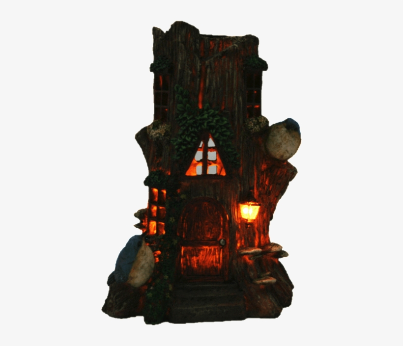 Fairy Houses Tree Stump Solar Fairy House Earth Fairy - Tower, transparent png #8337191