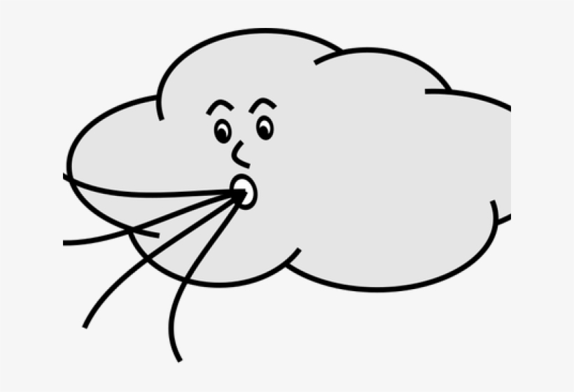 Cloud Clipart Outline - Wind Clip Art Transparent, transparent png #8337890