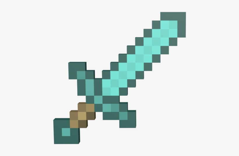 Diamond Sword - Minecraft Diamond Pickaxe Enchanted, transparent png #8338121