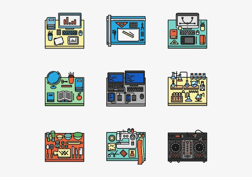 Color Desk Elements, transparent png #8339523