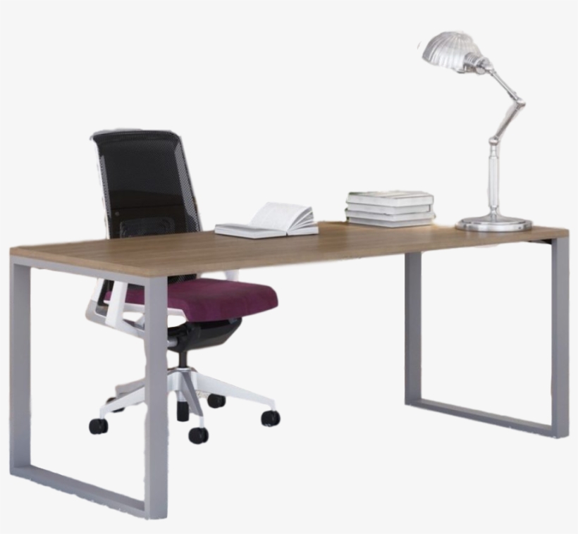 Belair Lite Office Desk With Metal Legs - Office Desk Transparent, transparent png #8339828