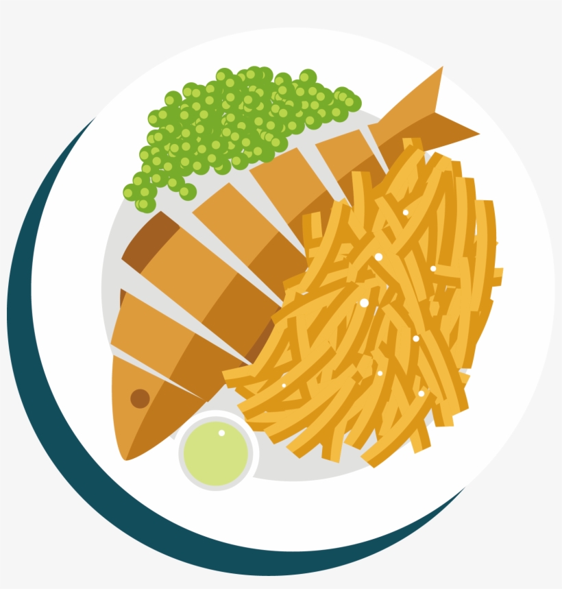 French Fries Fish And Chips Fried Fish English Cuisine - Fish And Chips Vector, transparent png #8342212
