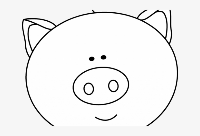Pork Clipart Pig Face - Clip Art Black And White Pig Face, transparent png #8342275