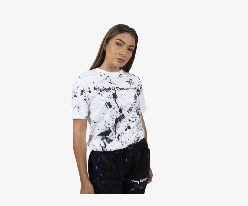Risky Deniros Black Splash Tee - Girl, transparent png #8343155