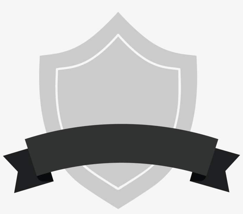 Gray Shield Badge With Black Ribbon - Colegio Adventista De Taboao Da Serra, transparent png #8343519