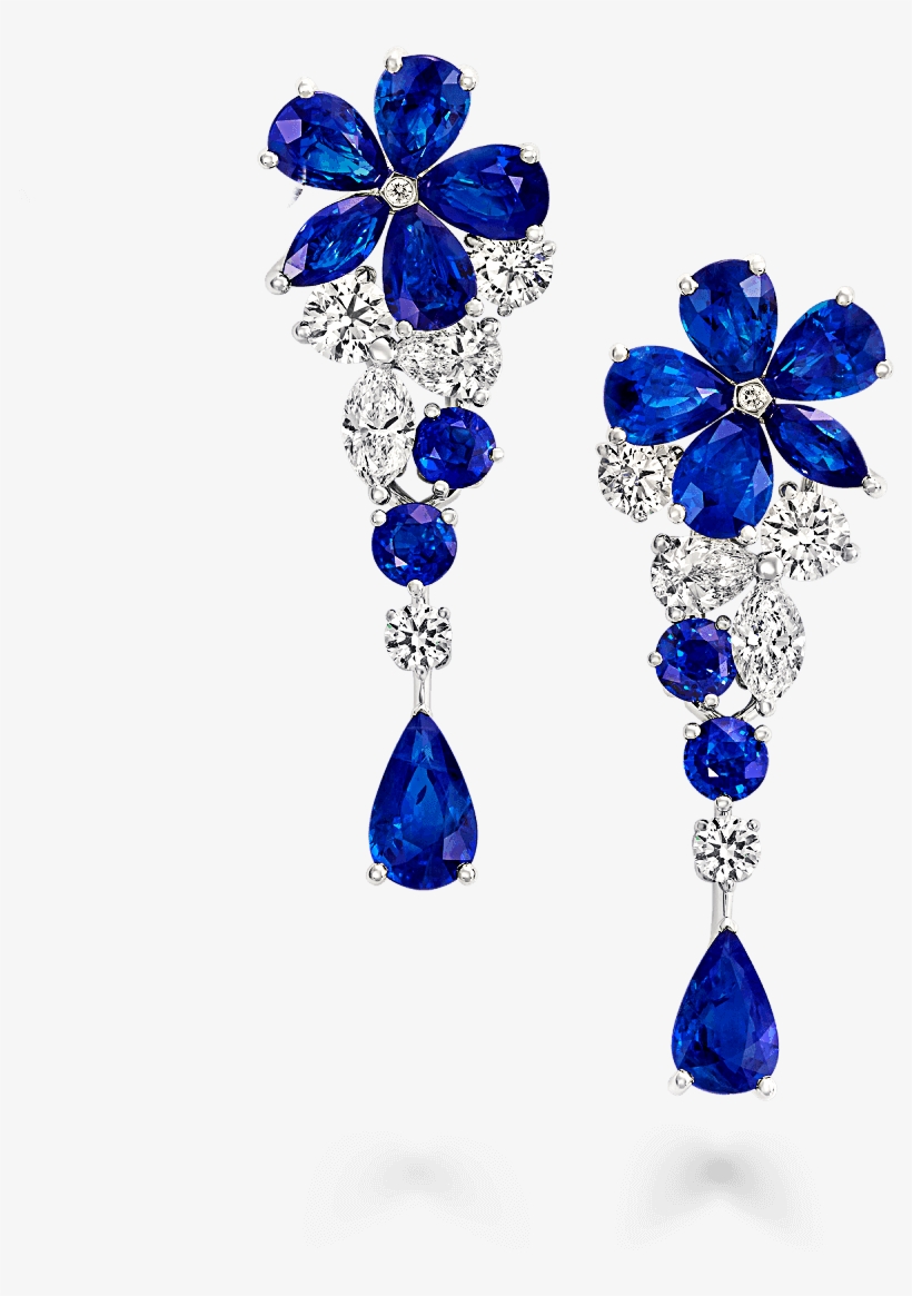 A Pair Of Graff Sapphires And Diamonds Carissa Single - Emerald Earring Transparent Background, transparent png #8343806