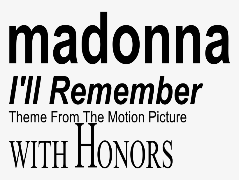 Illremember Madonna Single Logo - Printing, transparent png #8344213