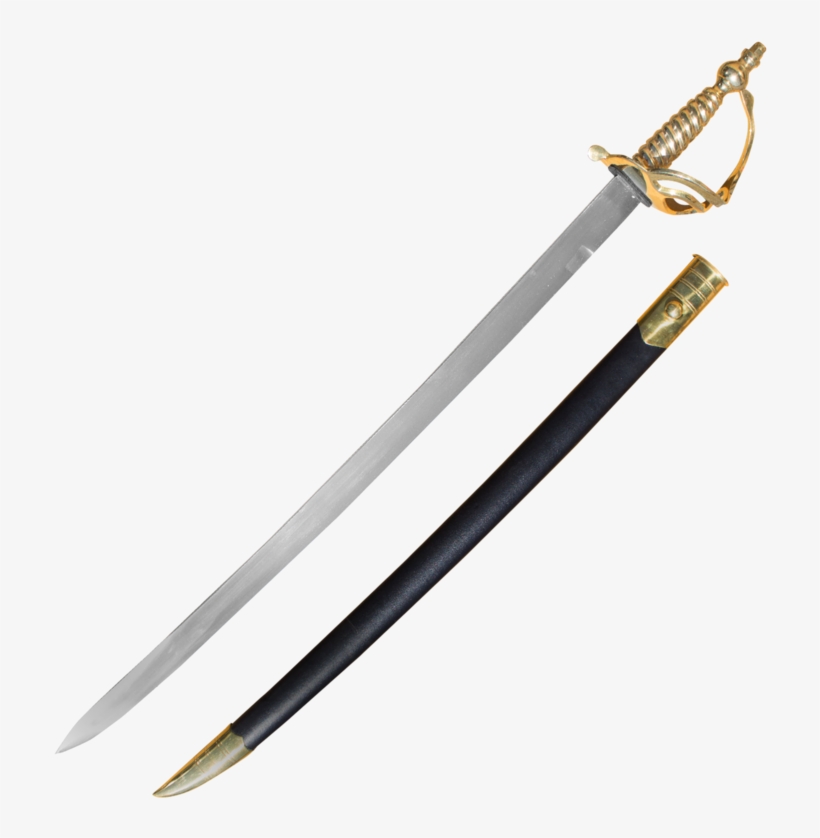 Cavalry Sword With Genuine Leather And Real Brass Scabbard - Murata Rifle Bayonet, transparent png #8344663