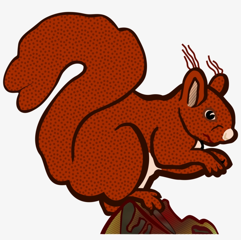 Red Squirrel Clipart Colour - Eichhoernchen Clipart, transparent png #8344922