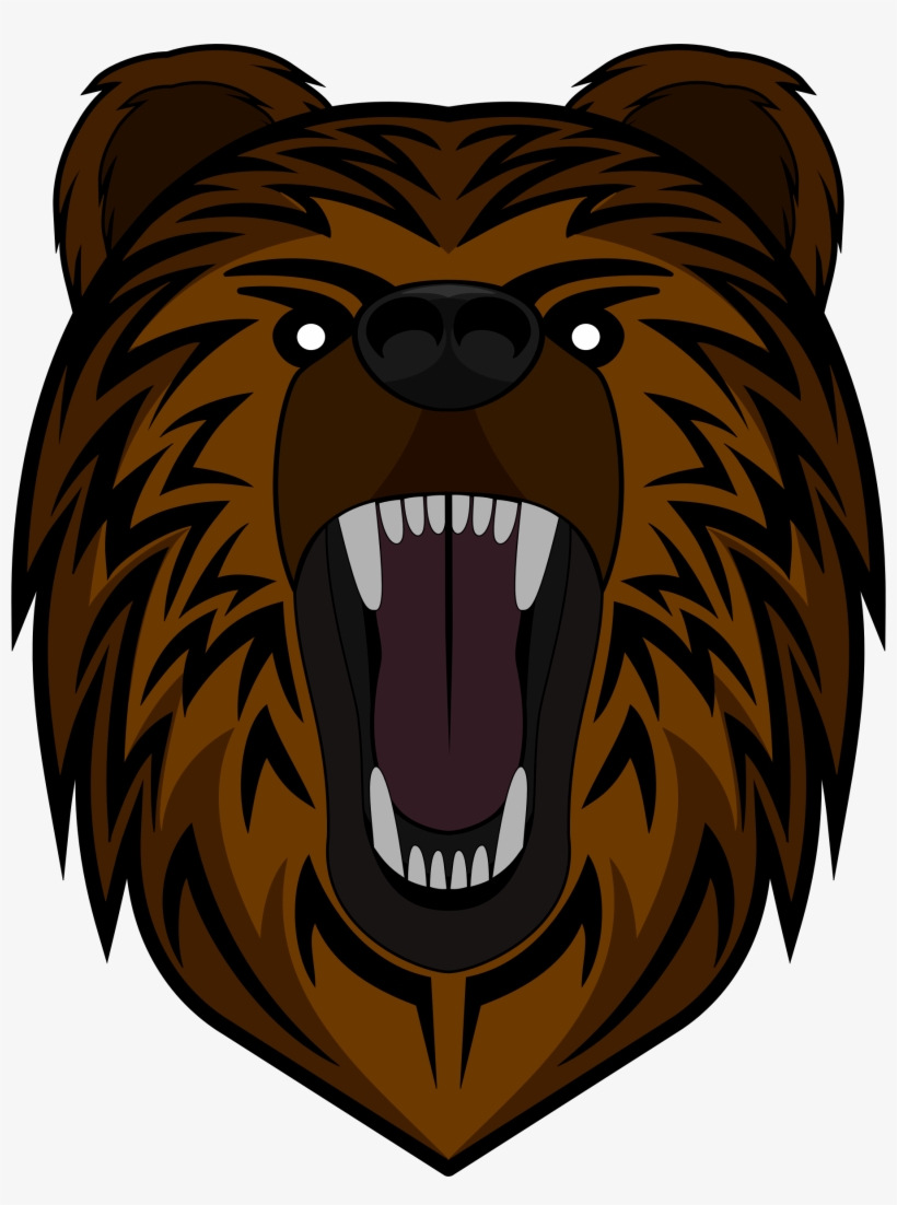 Big Image - Bear Face Roar Png, transparent png #8345283