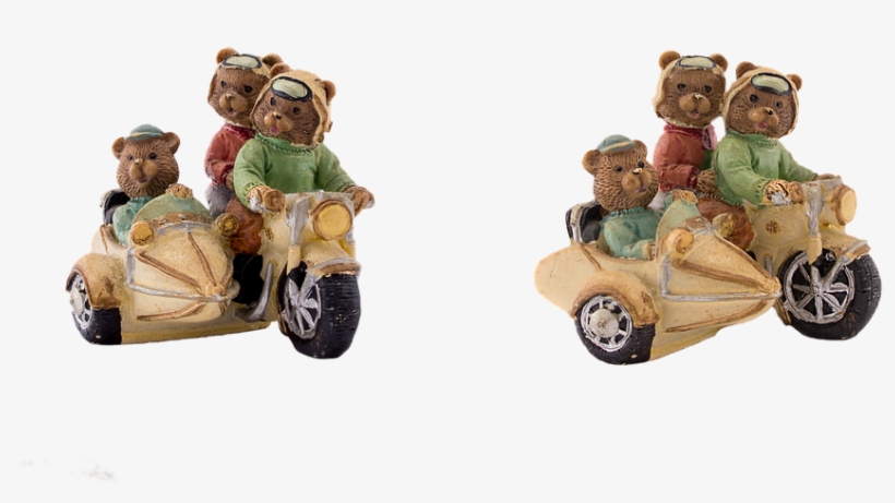 Bear, Motorcycle, Png, Drive, Sidecar, Ceramic - Motorcycle, transparent png #8347160