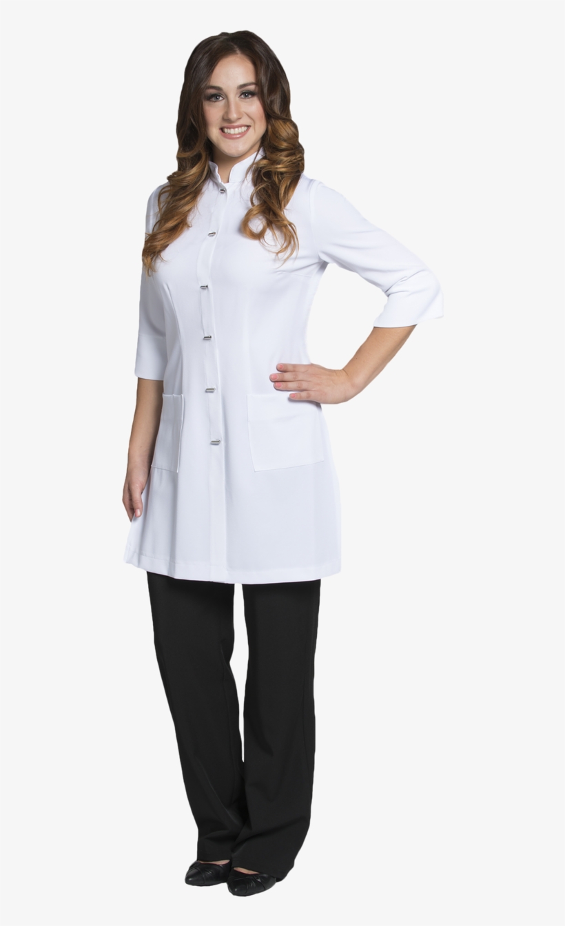 Joanne Martin Long Mandarin Lab Coat - Girl, transparent png #8347296