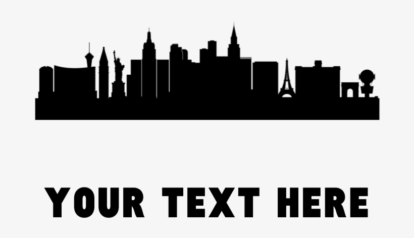 Las Vegas Cityscape Skyline Posters - Silhouette, transparent png #8347342