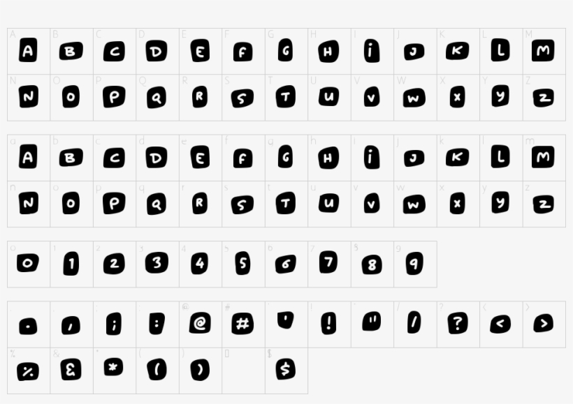 Character Map - Inverted Stencil Font, transparent png #8347350