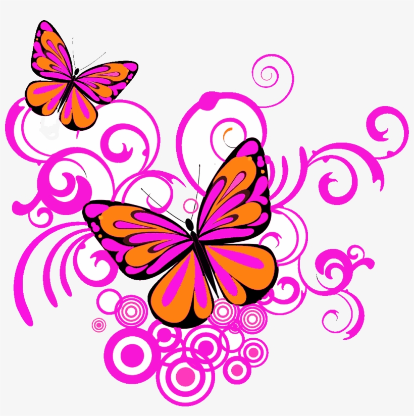 Corner Butterfly Png - Butterfly Borders Designs Png, transparent png #8348415