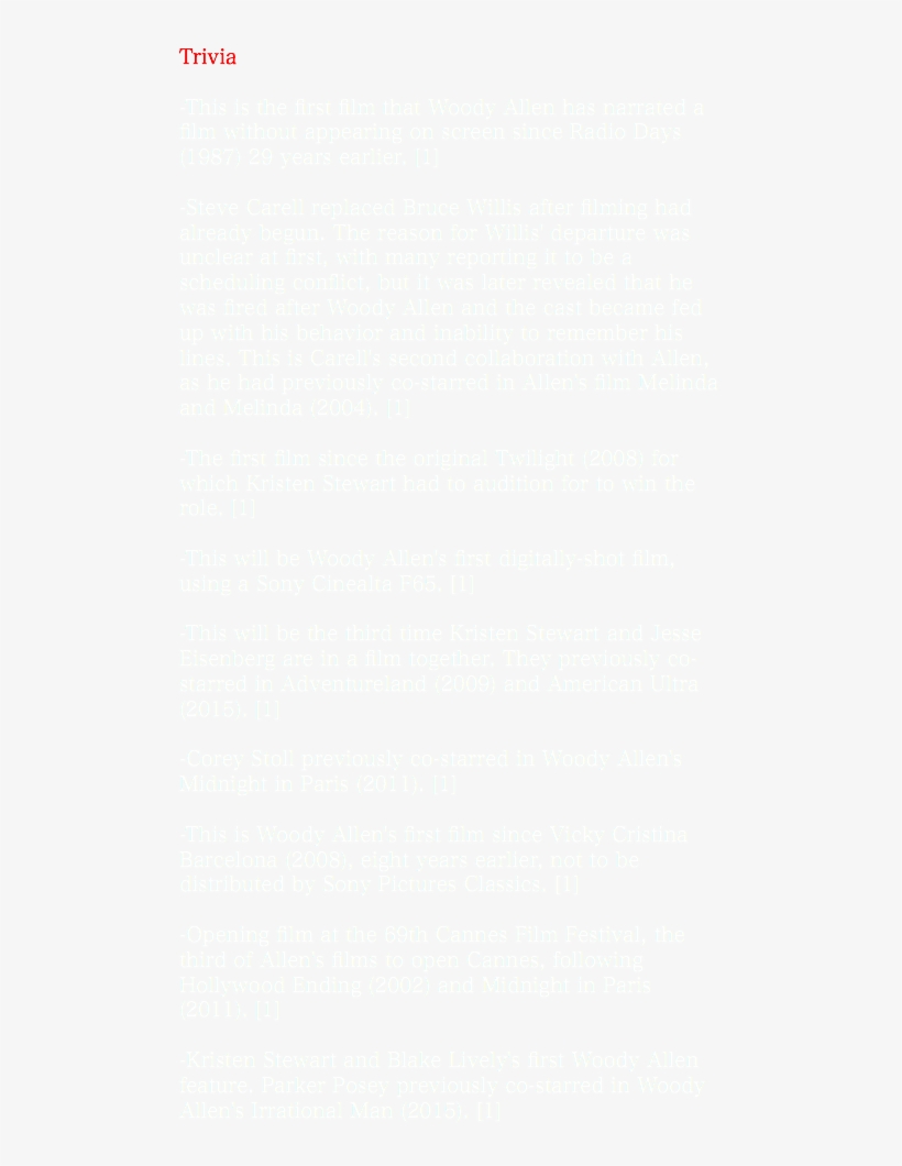 Trivia -this Is The First Film That Woody Allen Has - Parallel, transparent png #8349288