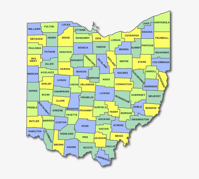 Ohio County Map - Map Of Ohio Counties, transparent png #8349623