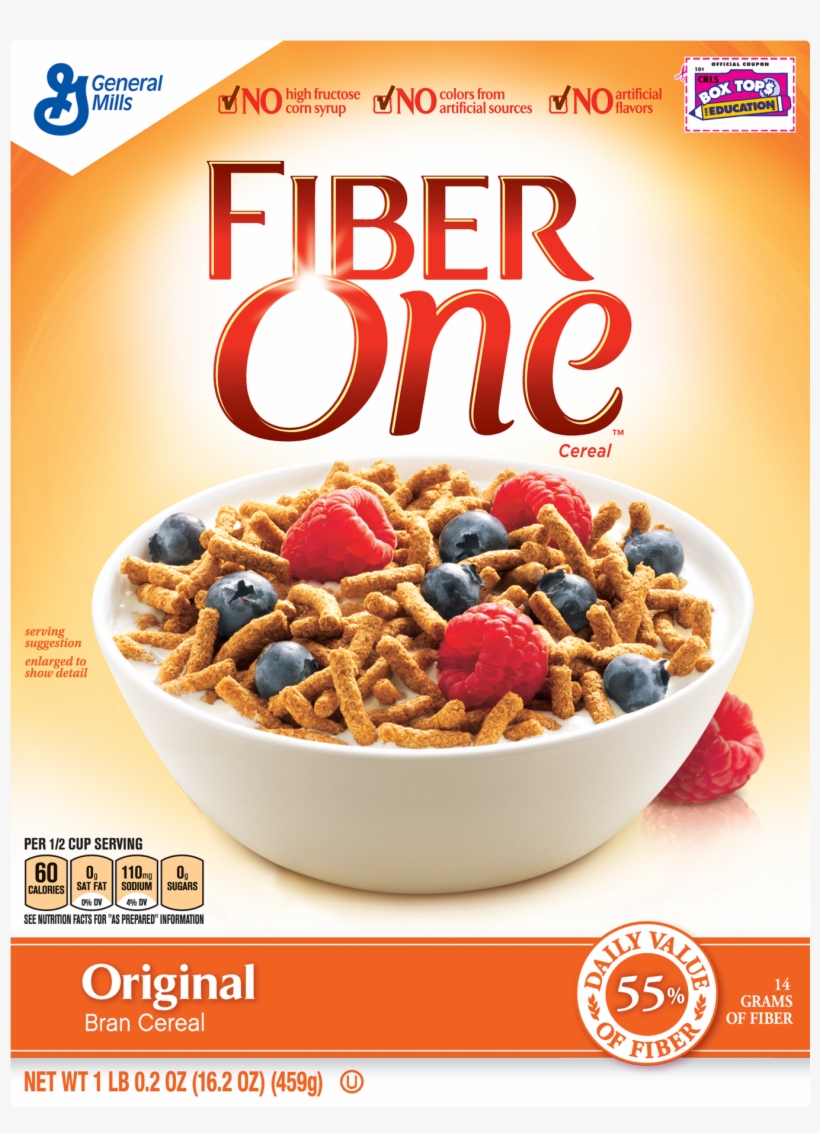 Fiber One Cereal, Original Bran, Whole Grain Cereal, - Fiber One Original Cereal, transparent png #8351713