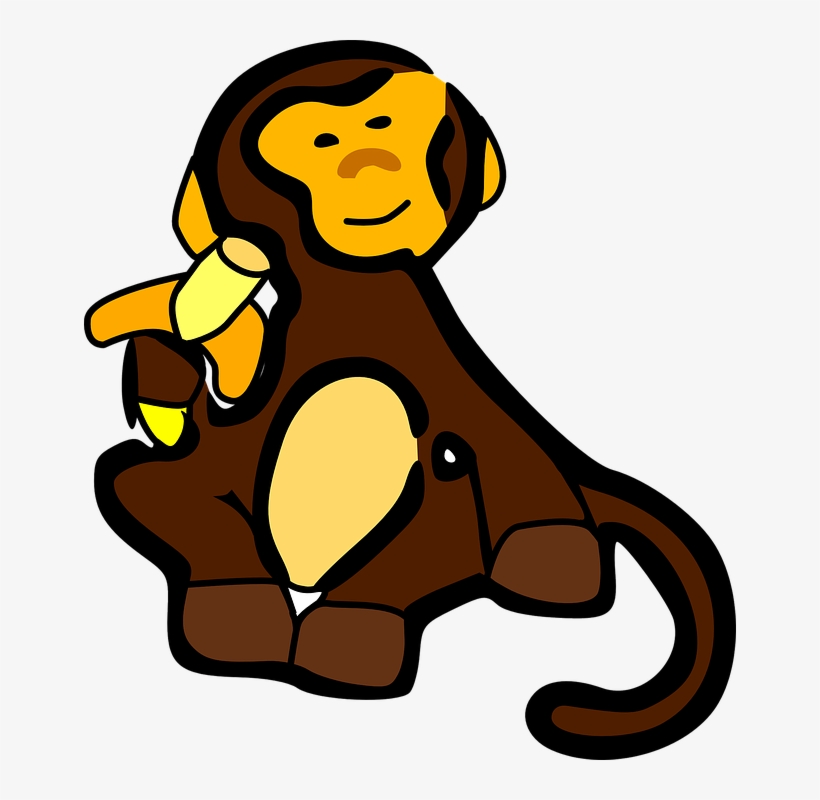 Lark Clip Art - Cartoon Monkey Eating Banana, transparent png #8351803