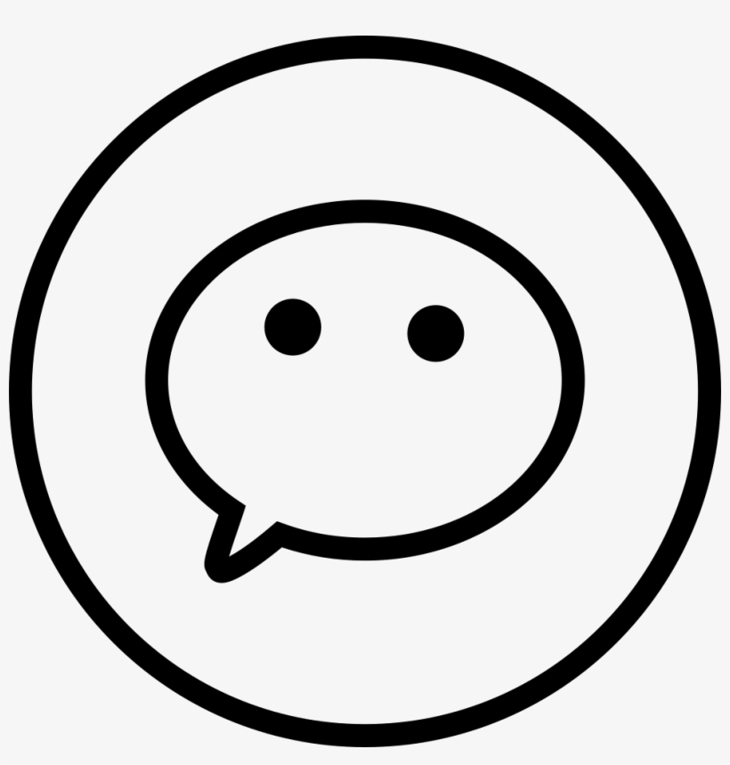 Wechat Logo Black White - Circle, transparent png #8352056