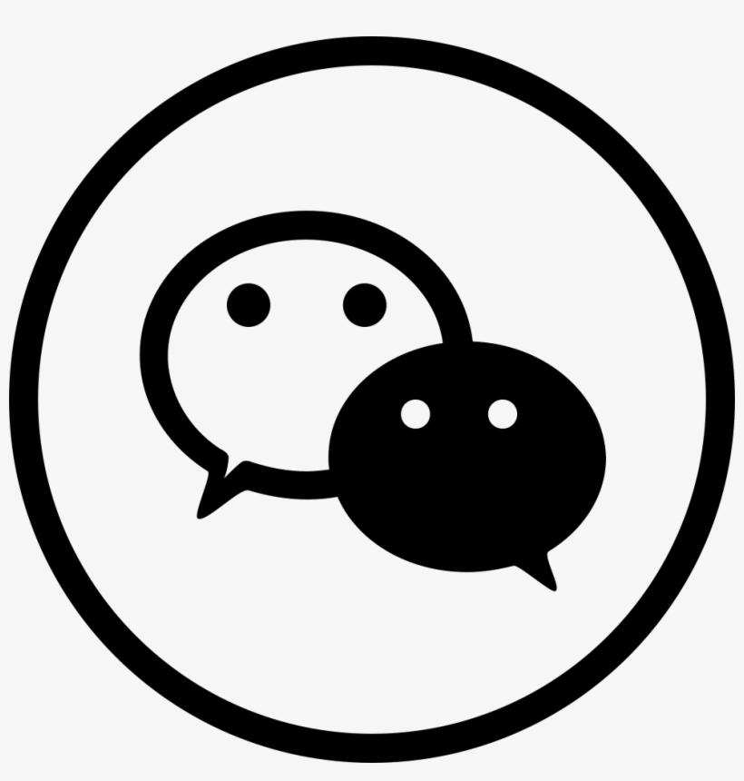 Wechat Logo Black White - Wechat, transparent png #8352140