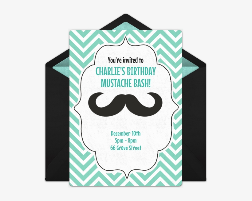 Mustache Bash Online Invitation - Invitation, transparent png #8353202