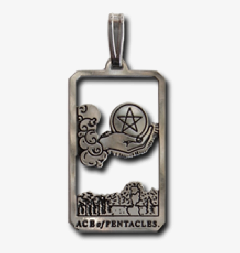 Ace Of Pentacles Small Tarot Pendant At Labeshops, - Tarot Pentacle Necklace, transparent png #8359305