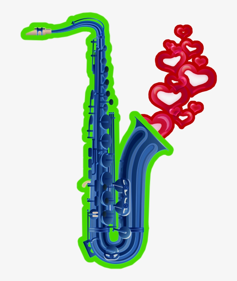 Saxaphone Day Sax Blues Neon Hearts Bubbles Blue, transparent png #8359459