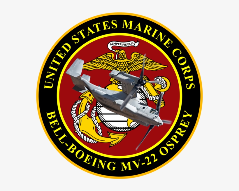 Usmc Mv-22 Osprey Sticker Military, Law Enforcement - Emblem, transparent png #8361505