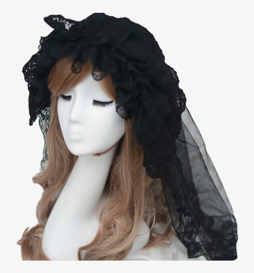 G234 2018 New Short Wedding Veil Romantic Lace Lolita - Lolita Fashion, transparent png #8361565