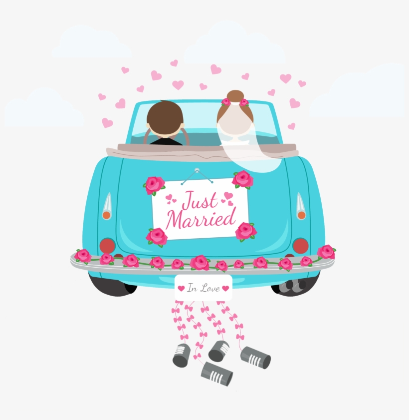 We Are Shift Events - Just Married Wedding Car Vector - Free Transparent PNG  Download - PNGkey