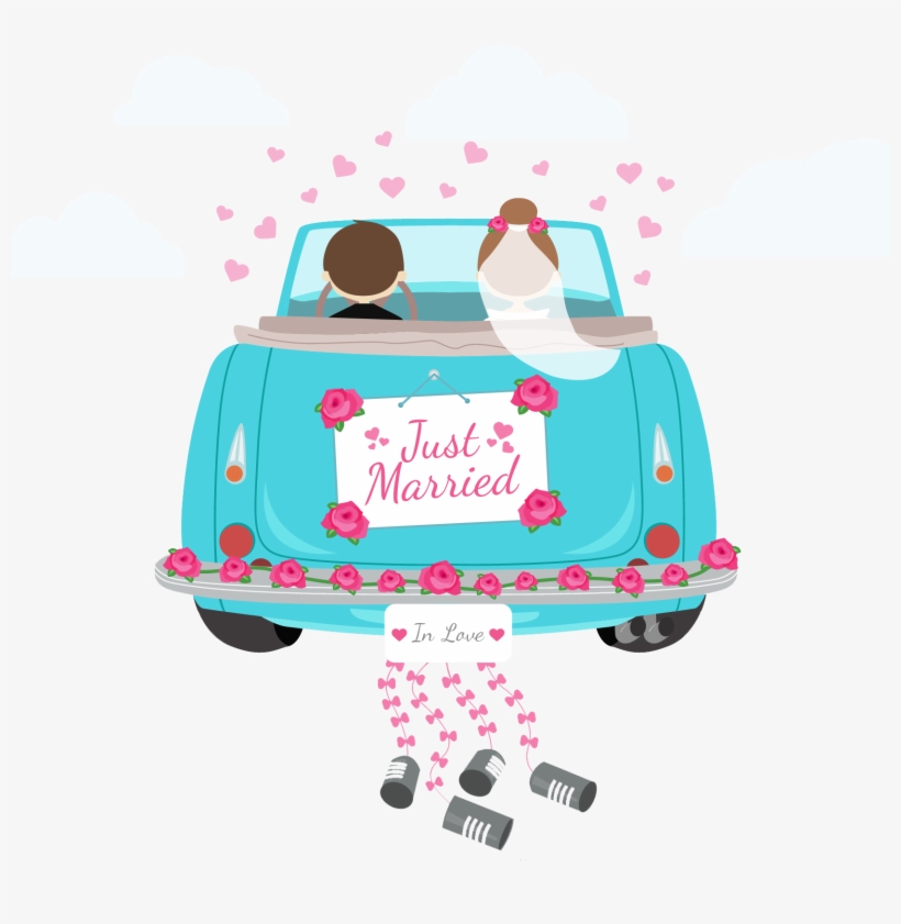 Just Married Car PNG Transparent Images Free Download, Vector Files