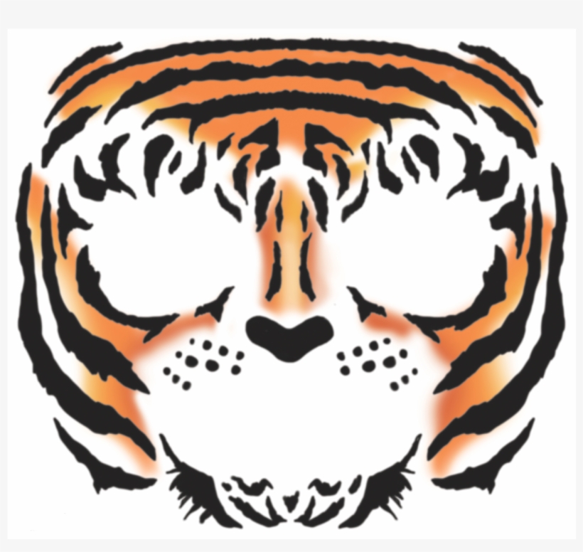 Tinsley Tiger Face Temporary Tattoo, transparent png #8362175