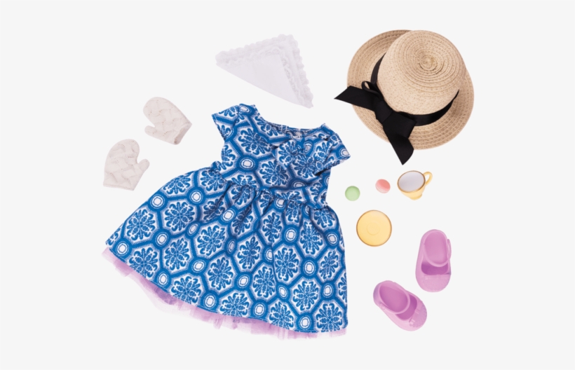 To A Tea Deluxex Tea Party Outfit For 18-inch Dolls - Pattern, transparent png #8362634
