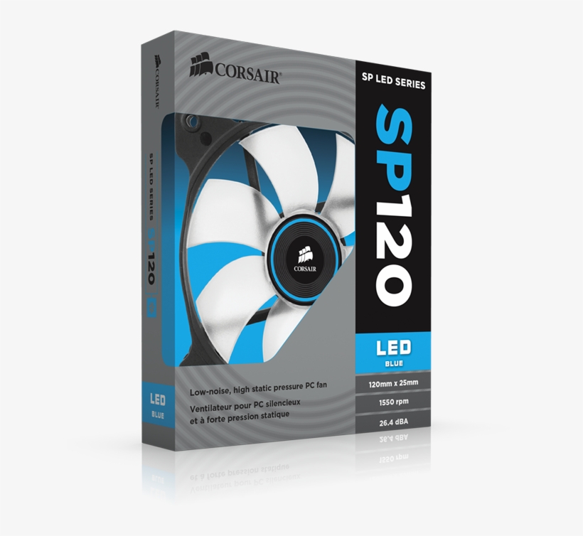 Corsair Sp120 Blue Led Fan - Corsair Air Series Sp120 Led White, transparent png #8363339