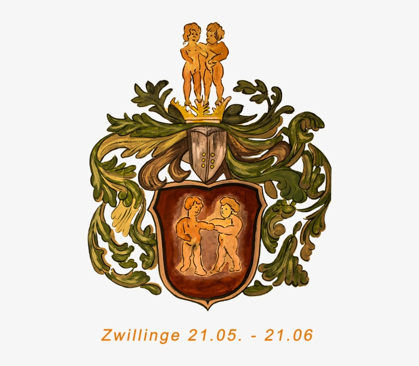 File - Gemeni-zodiac - Heraldry Gemini, transparent png #8364453