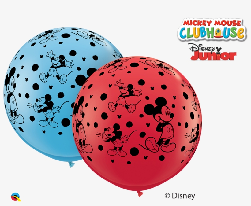 36" Red/blue 02 Count Mickey Mouse Latex Balloons - Mickey Mouse Clubhouse, transparent png #8365591