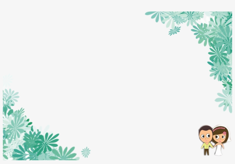 Green Flowers With Bride And Groom, transparent png #8365594