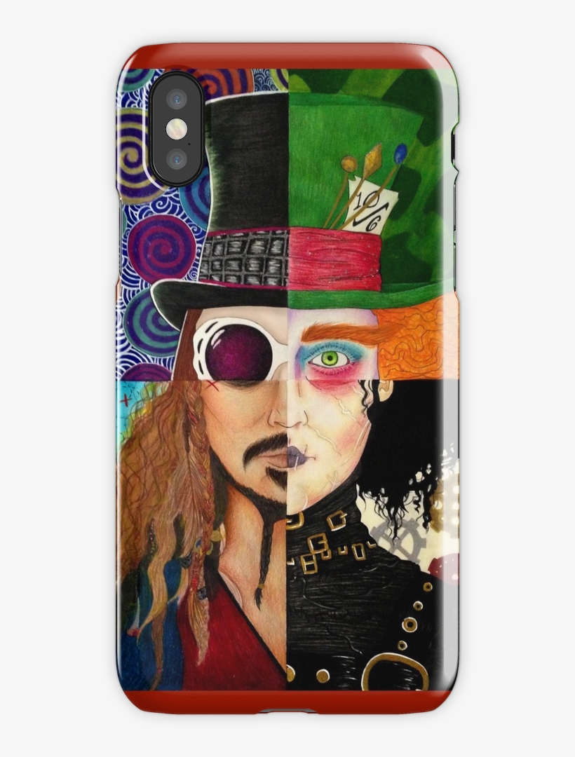 Johnny Depp Character Collage Iphone X Snap Case - Johnny Depp Character Painting, transparent png #8365601
