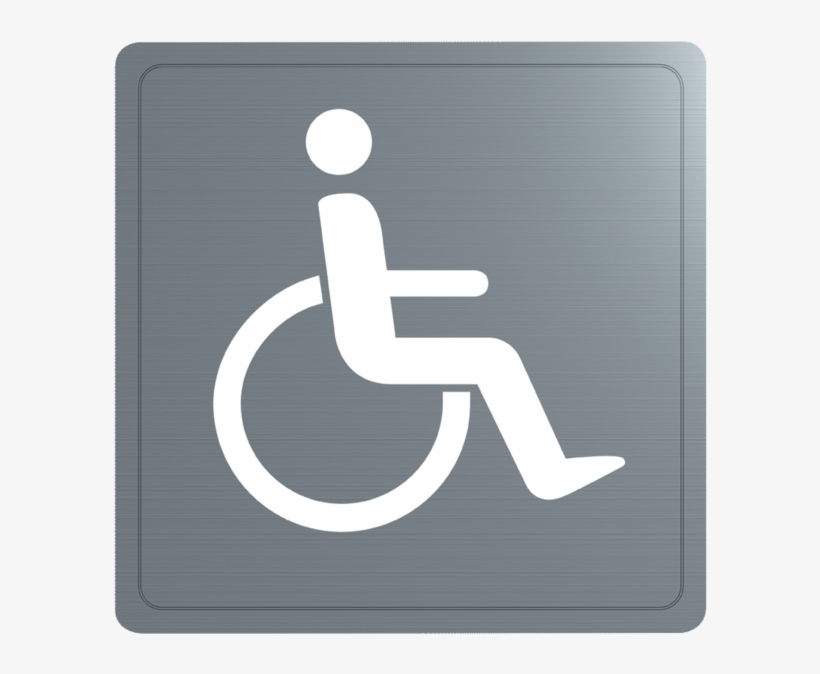 304 Stainless Steel Disabled Toilet Sign - Disable Person Logo, transparent png #8366787