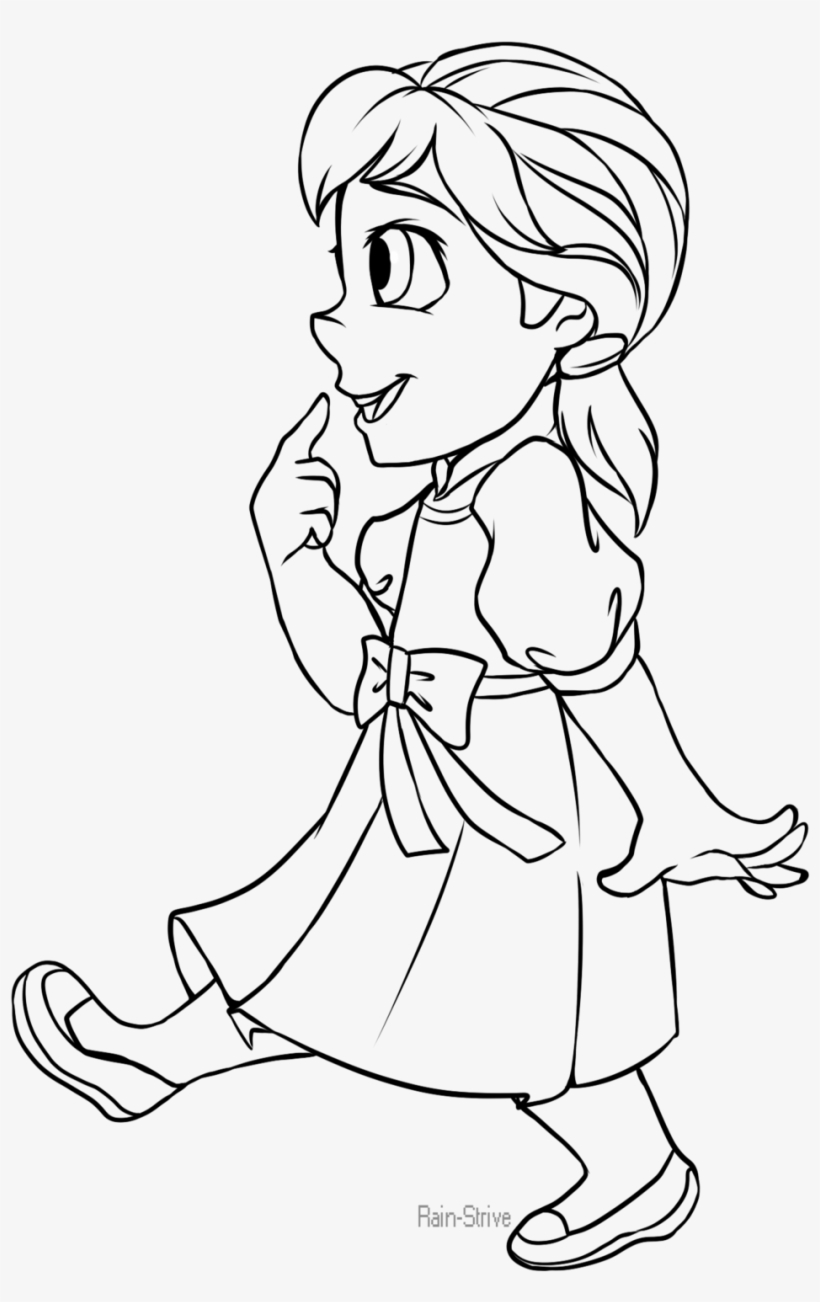 Free Frozen Princess Anna By Rain Strive Printable - Anna From Frozen Black And White, transparent png #8366969