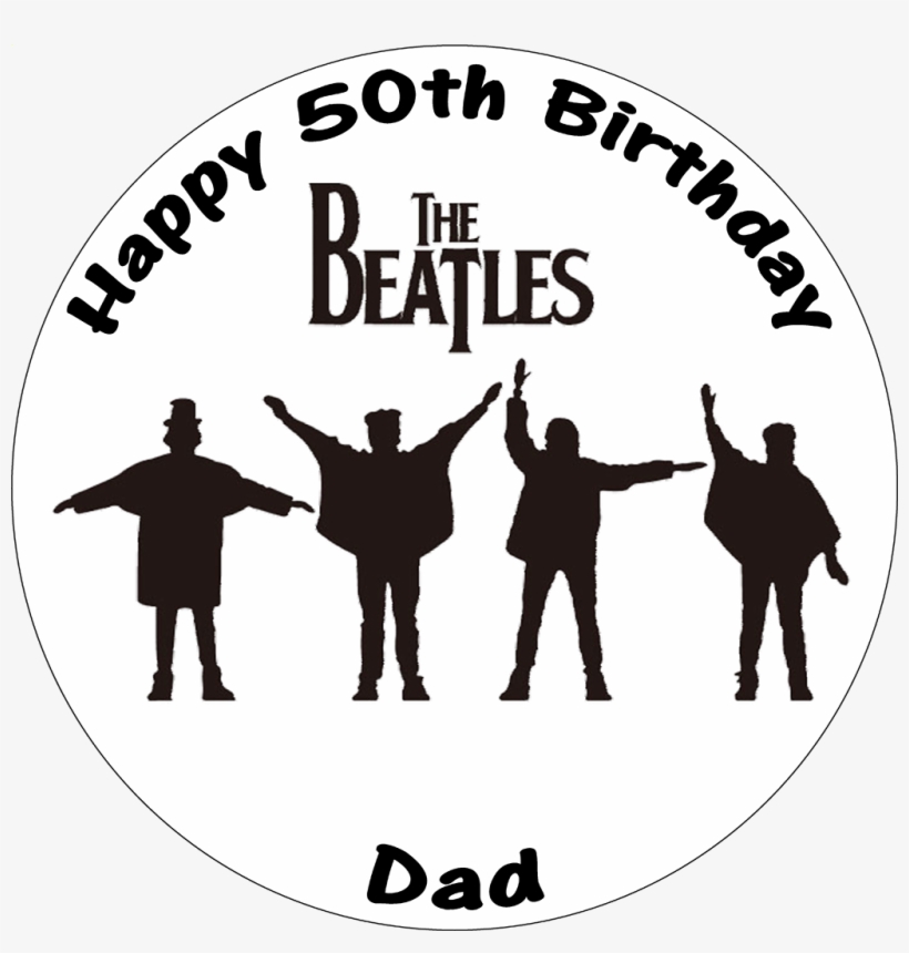 The Beatles Help Black White Round Cake Topper 550 - Beatles Help Cake, transparent png #8366970