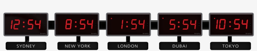 Photo Gallery - Digital Time Zone Clocks, transparent png #8367591