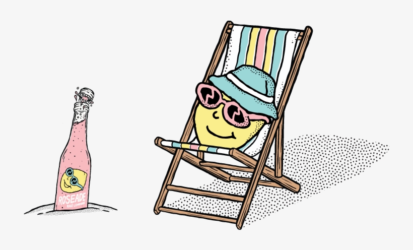 Lemon Deck Chair Bottle - Cartoon, transparent png #8368601