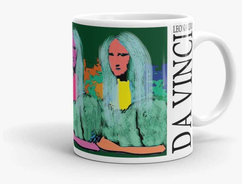 Collectible Blue Green Mona Lisa Pop Art Portrait Mug - Coffee Cup, transparent png #8369160