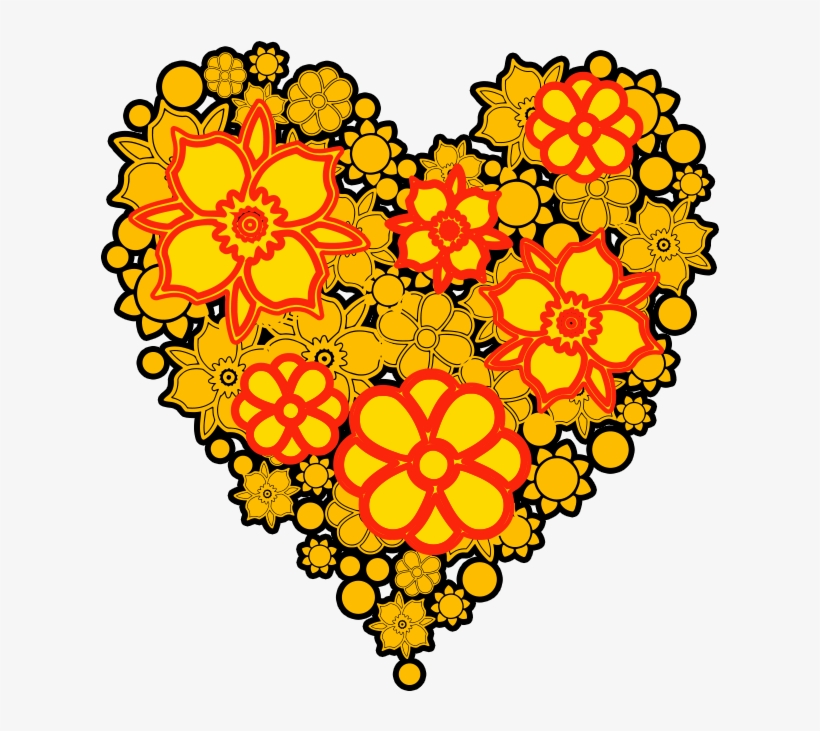 Flower Heart Png Transparent - Heart, transparent png #8369787