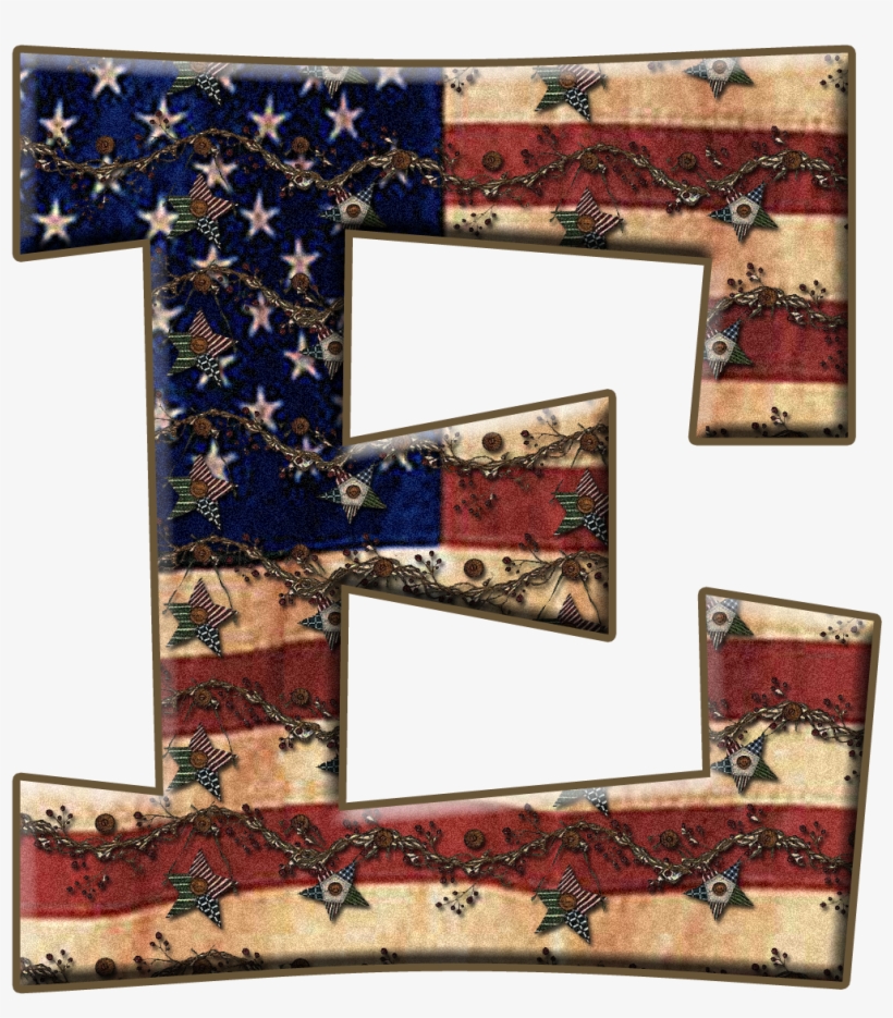 Alfabeto Con Bandera De Usa Vieja - P Letter For Scrapbook, transparent png #8370852