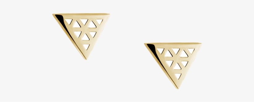 Triangle Enamel Studs White Image - Earrings, transparent png #8370857